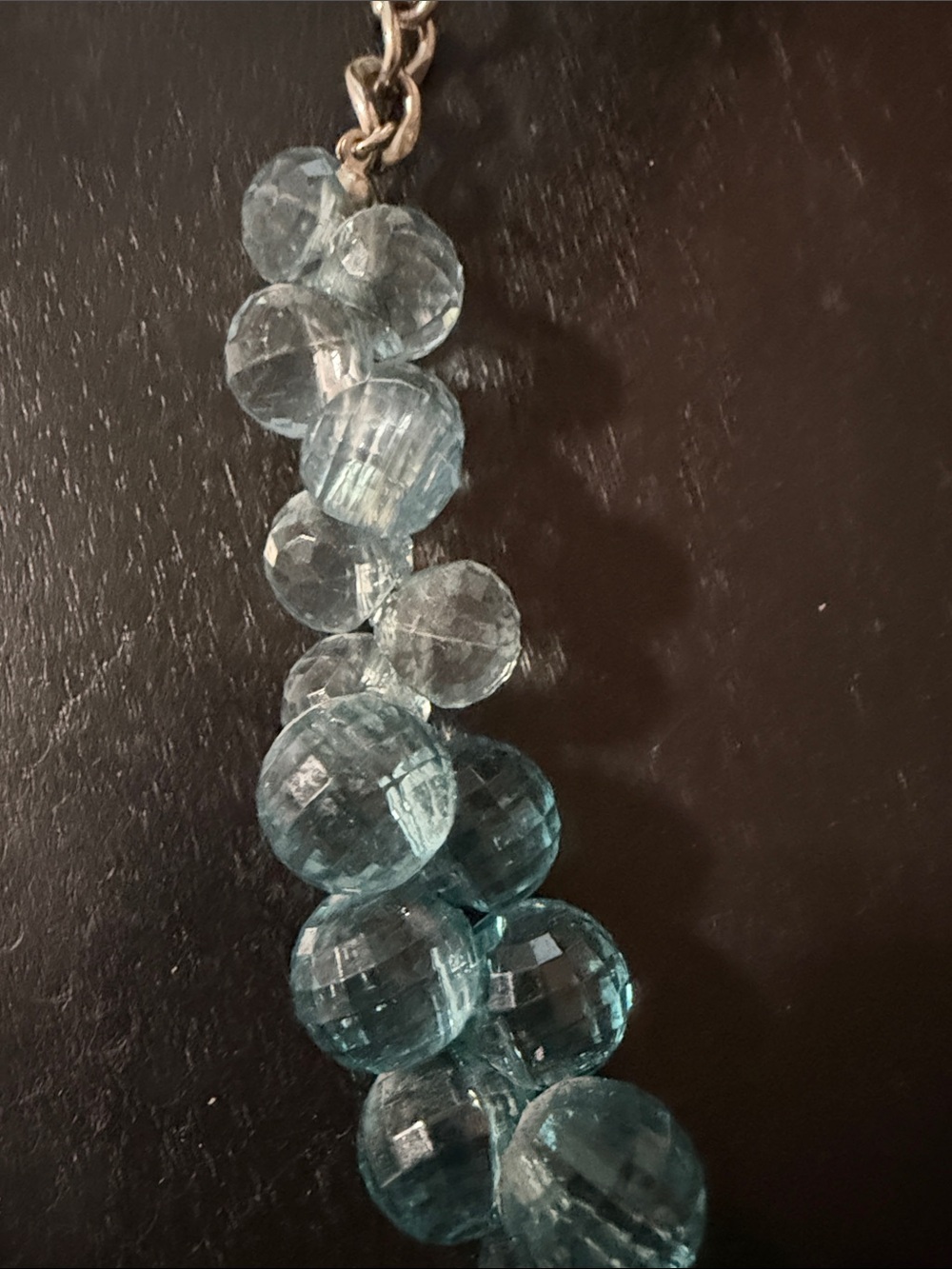 Blue Faceted Bead Statement Necklace - Picture 4 of 6